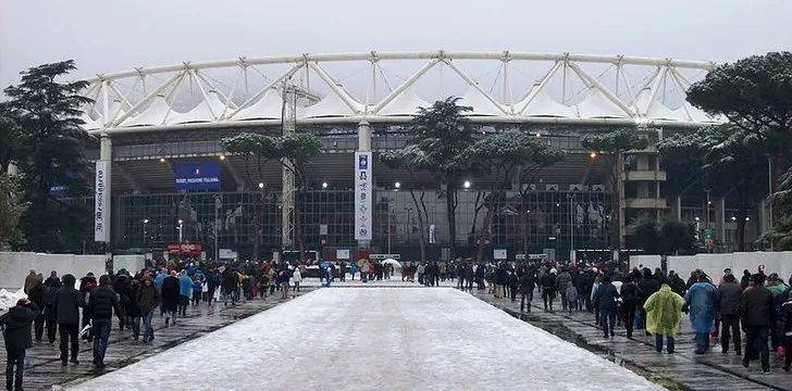Lối vào dẫn tới khu vực khán đài tại sân vận động Stadio Olimpico.