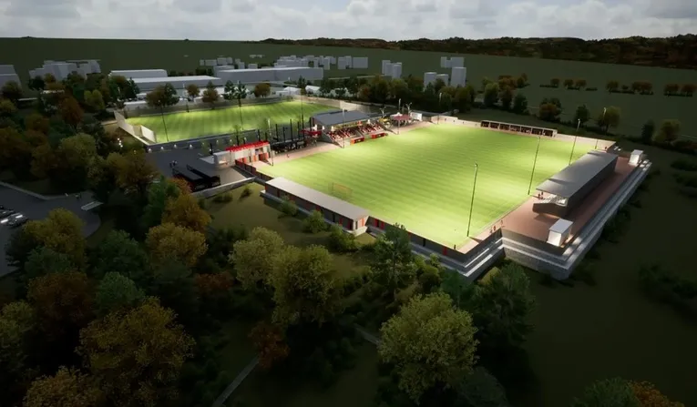 Mô hình 3D sân vận động Truro Sports Hub, sân nhà mới của Truro City FC