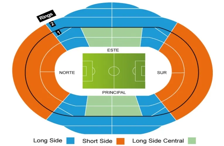 Sơ đồ bố trí chỗ ngồi chi tiết của Sân vận động Reale Arena