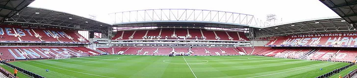Sơ đồ bố trí khán đài sân vận động Boleyn Ground, giúp hình dung vị trí chỗ ngồi