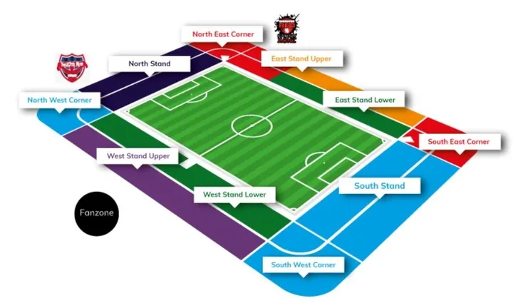Sơ đồ chỗ ngồi sân vận động Riverside của Middlesbrough