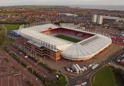 Toàn cảnh sân vận động Stadium of Light từ trên cao, biểu tượng của Sunderland AFC