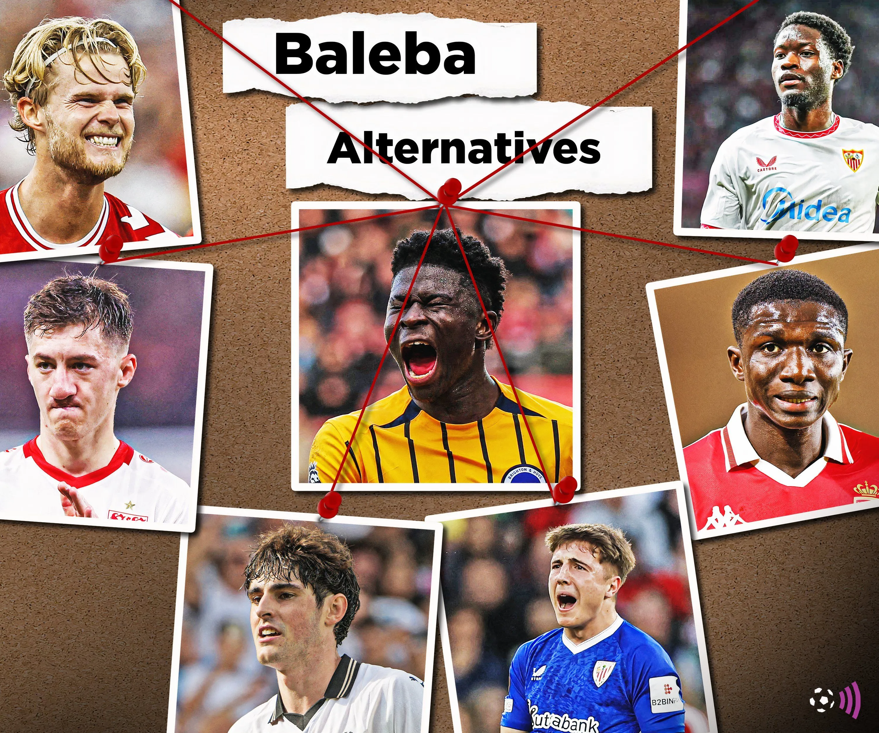 Các lựa chọn tiền vệ thay thế Carlos Baleba cho Manchester United