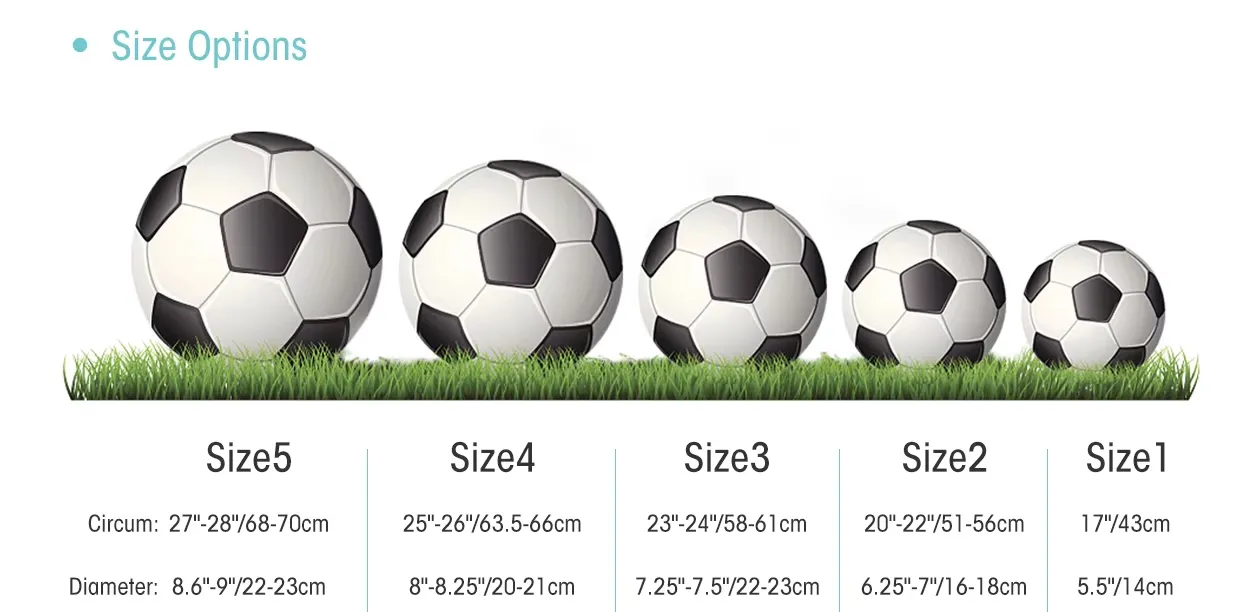 Các size bóng phục vụ cho các mục đích khác nhau: bóng số 5 cho sân 5 người, bóng số 4 cho futsal, bóng số 3/4 cho trẻ em