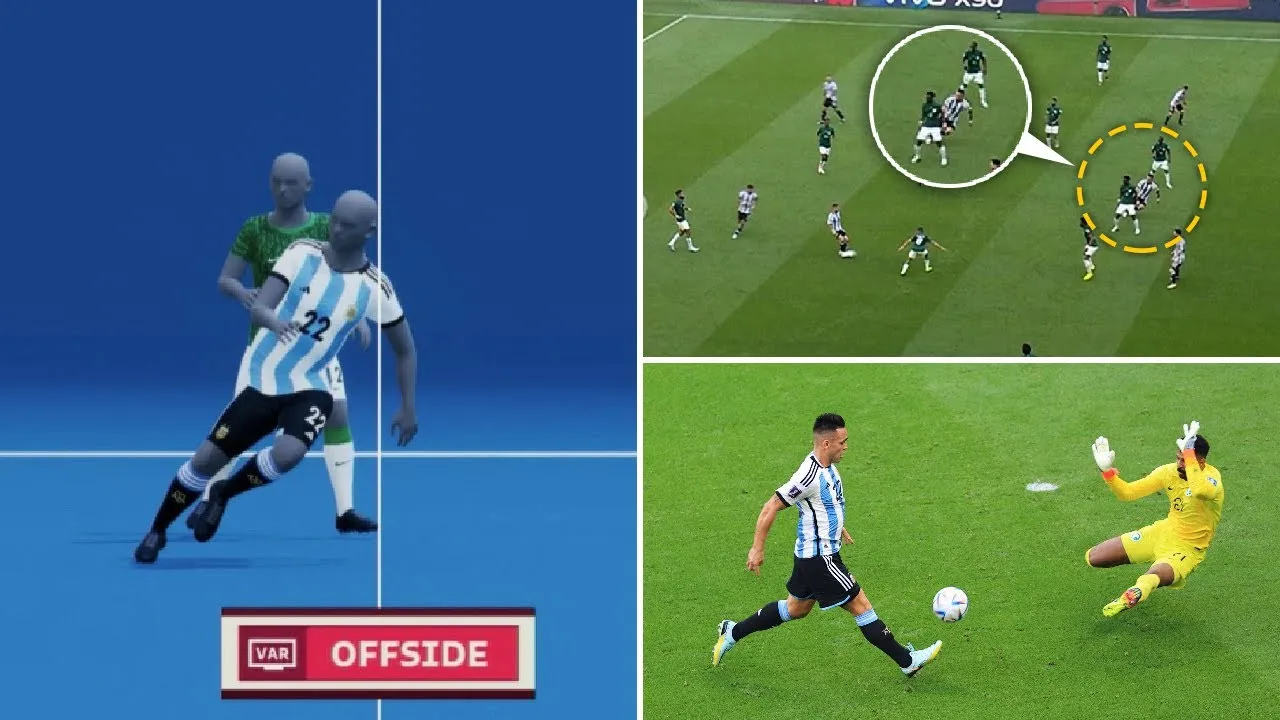 Lautaro Martinez bị bắt việt vị gây tranh cãi tại World Cup 2022 — minh họa sự nhạy cảm của quyết định với công nghệ bắt việt vị.
