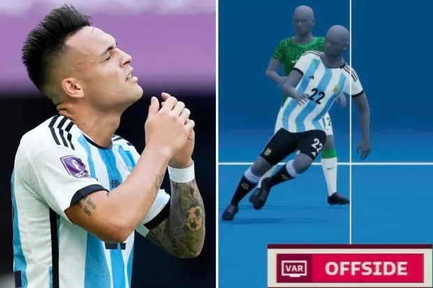 Lautaro Martinez bị xác định việt vị bởi công nghệ SAOT