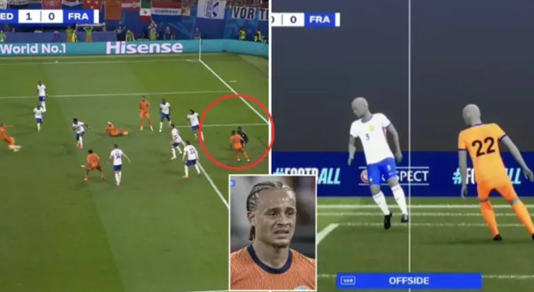 Pha can thiệp dẫn tới tình huống việt vị bị từ chối công nhận bàn thắng vì che tầm nhìn thủ môn trong trận Anh – minh họa dạng can thiệp.