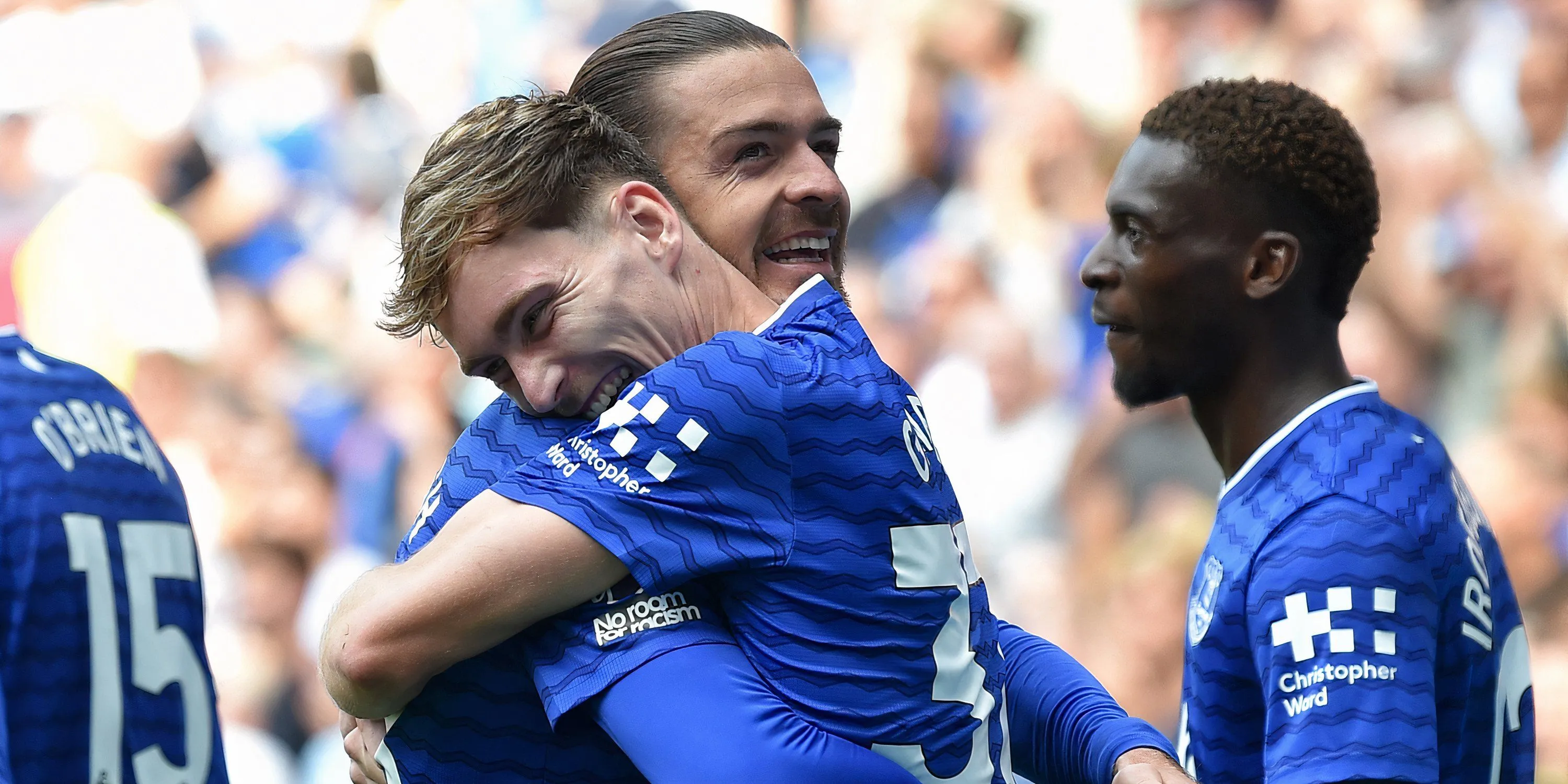 Jack Grealish và James Garner trong màu áo Everton